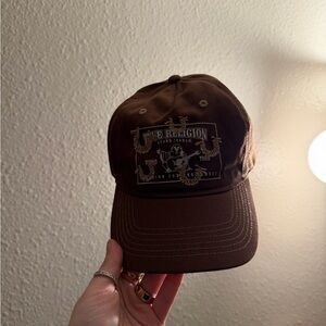 True Religion Brown Embroidered Cap